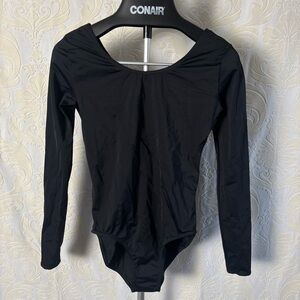 Weissman Black Long Sleeve Bodysuit